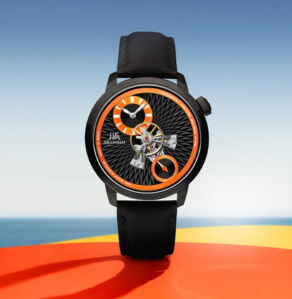 Shanghai Watch Sky Dome Center Flywheel Men's Watches Luminous Automatic Mechanical Wristwatch 50M Water-resistance Watches 2101