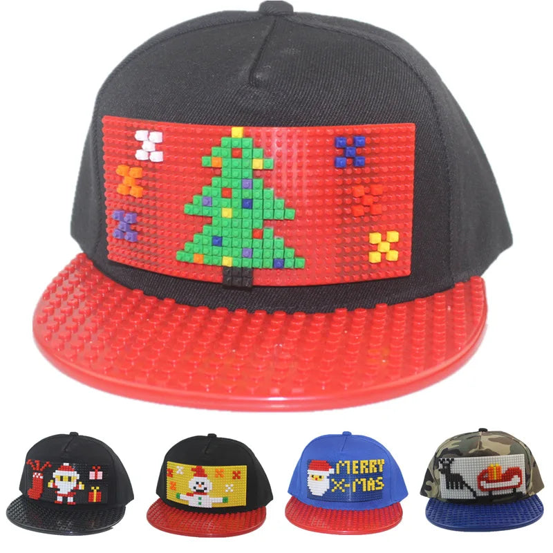 Crtani patchwork bejzbol kape, uradi-sam blokovi, snapback kape, hip hop kape za muškarce i žene, odvojivi pikseli, kape za tatu, dječje kape, kape za odrasle