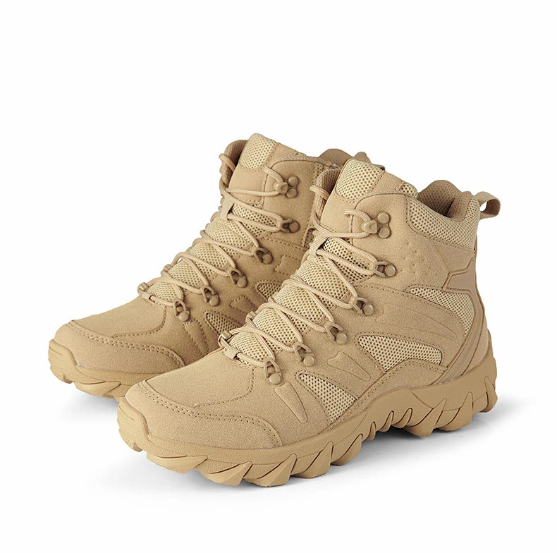 Botas Táticas de Combate Melhoradas para Homem, Calçado Outdoor de Treino, Campismo, Antidesgaste, Resposta Rápida, Caminhada, Pesca e Caça