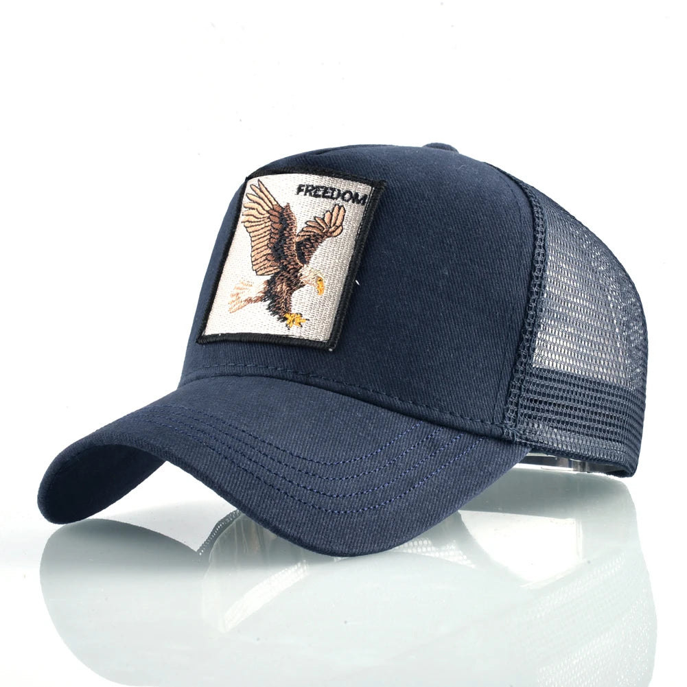Fashion Trucker Caps With Embroidery Goat Patch Four Seasons Snapback Baseball Cap For Men Women Adjustable Visor Hat