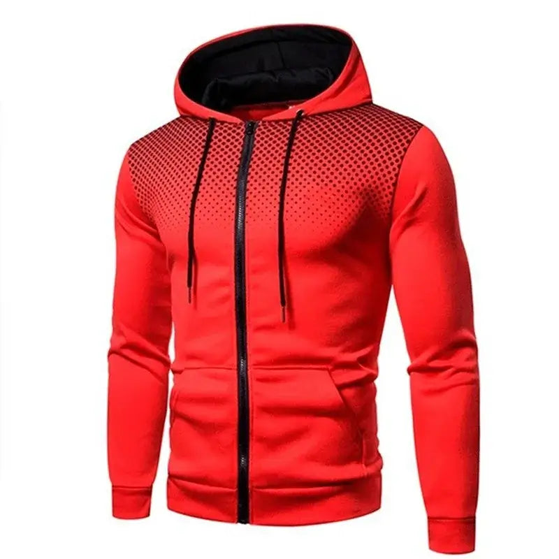 Produit gaming premium Fraquane, Men's Zip Up Hoodie Pocket Polka Pot Print Hooded Sweatshirt Sport Outdoor Casual Slim Fit Men Spring AutumnZipper Hoodie