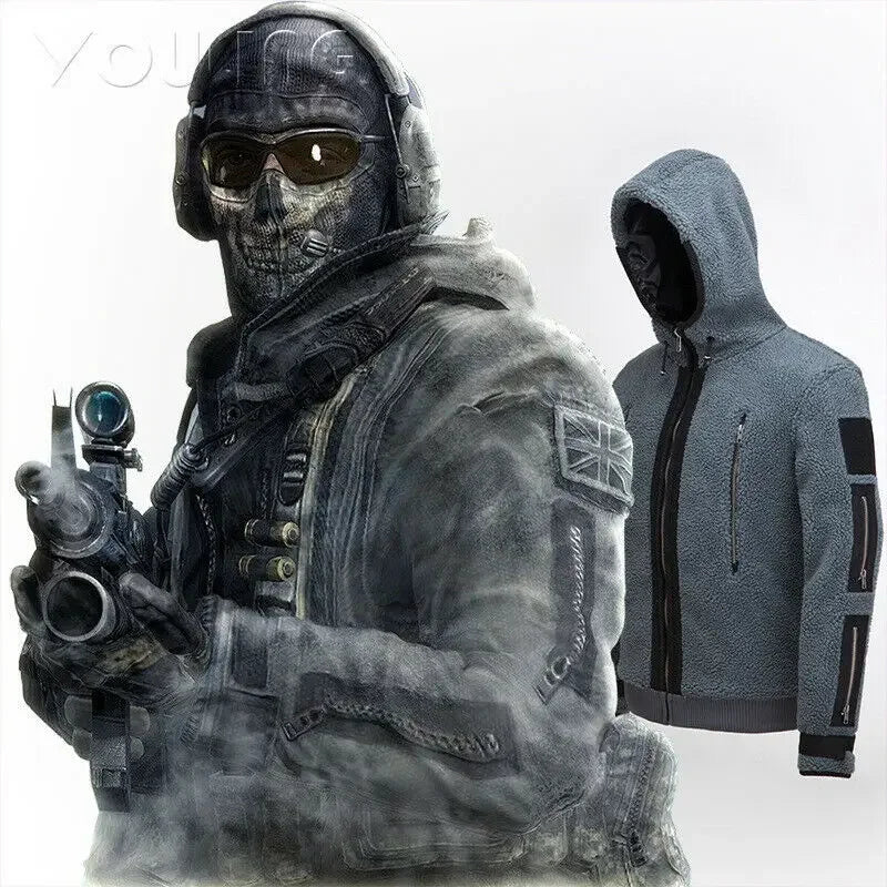 2025 Hot Unisex Adult Game Call of Duty Men Modern Warfare 2 Task Force 141 Ghost Coat Cosplay With Mask