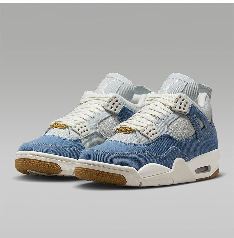 Nike genuine JORDAN women's air cushion shock-absorbing mid top denim basketball shoes IB6716-100