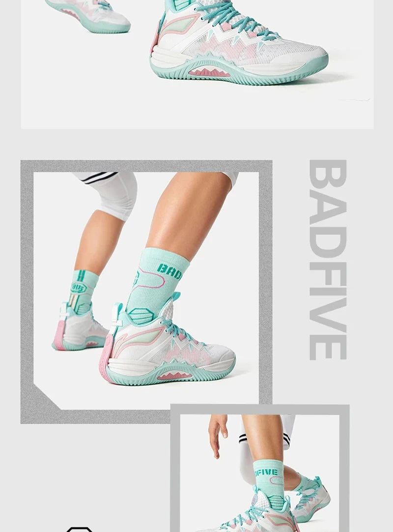 Li-Ning Men's BADFIVE STORM 2025 Outdoor Basketball Shoes BOOM Cushioning TUFF OS Wearable LiNing Sports Sneakers ABFV017