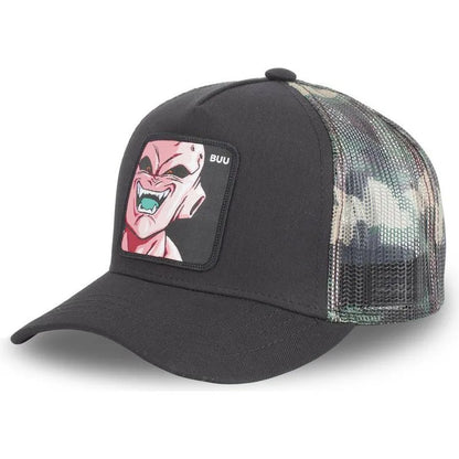 Casquette Dragon Ball Son Goku pour l'été : casquette de voyage à visière, pour homme, brodée, style hip-hop, visière pare-soleil, casquette trucker ajustable en maille