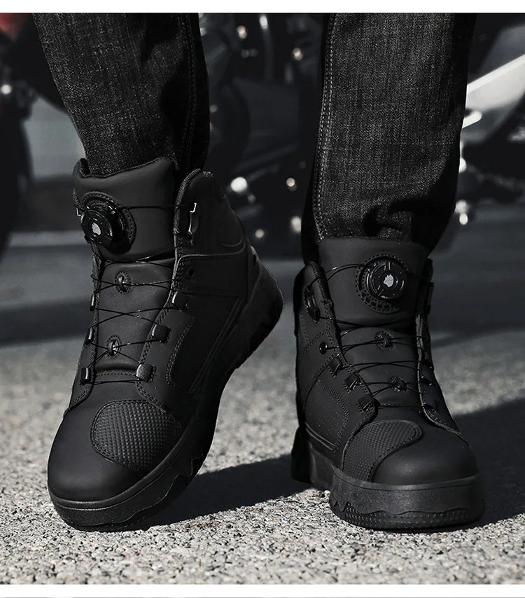 Motorcycle Boots Men Biker Shoes Moto Sneaker Microfiber Leather Adventure Motocross Shoes Anti-slip Motorcycle Equipment