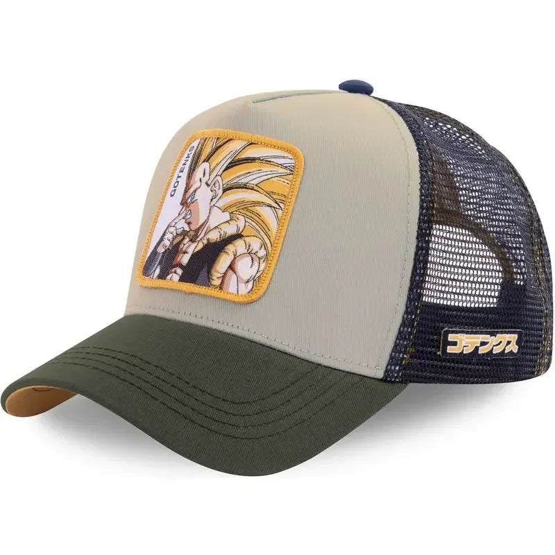 Dragon Ball Son Goku Cap Baseball Cap Summer Travel Peaked Cap Men's Embroidery Hip-Hop Sun Visor Adjustable Trucker Mesh Cap