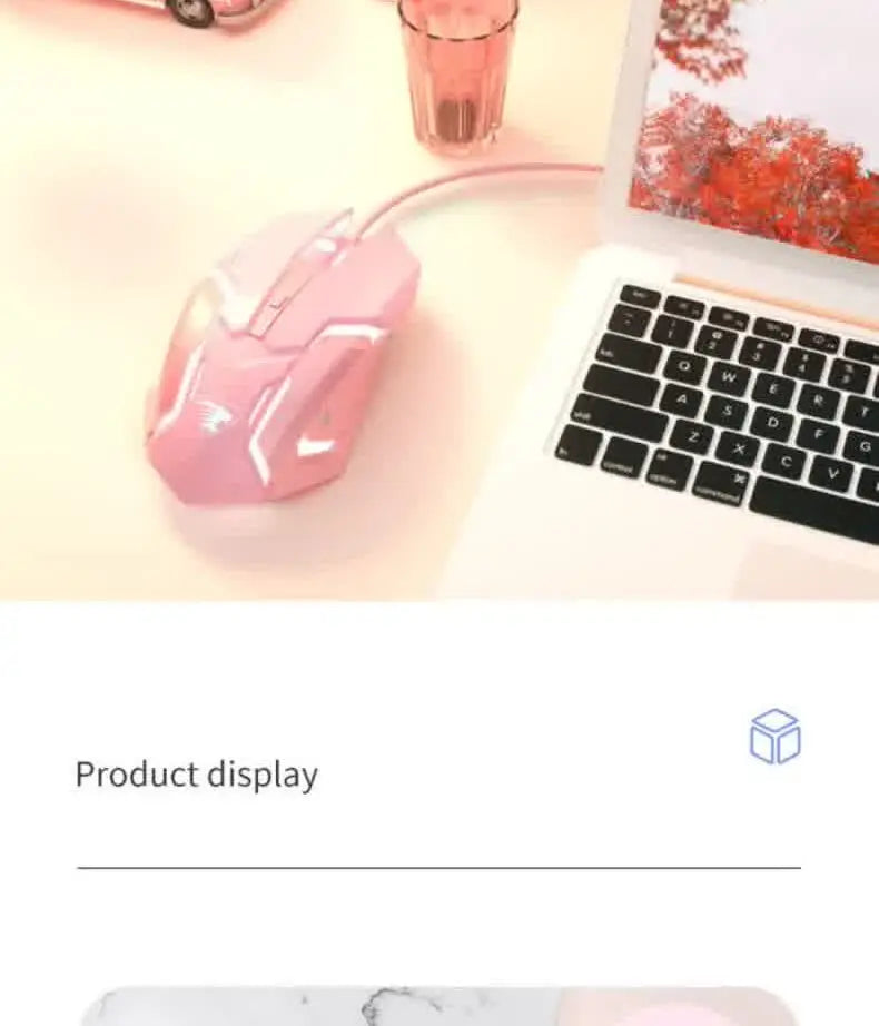 Carpbaba G3 Wired Gaming Mouse Silent Click Pink Mechanical Gaming Mouse for PC, Laptop, MacBook, Office & Esports