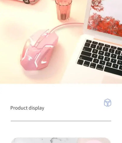 Carpbaba G3 Wired Gaming Mouse Silent Click Pink Mechanical Gaming Mouse for PC, Laptop, MacBook, Office & Esports