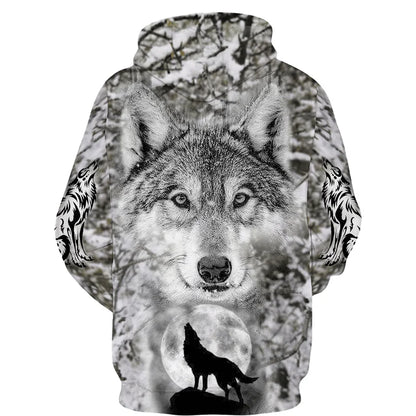 Cool 3D Wolf Printed Zipper Hoodies Fashion Men/Women Streetwear Hooded Jacket Coat Unisex Casual Hip Hop Pullover Sweatshirts