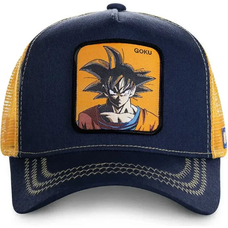 Dragon Ball Son Goku Cap Baseball Cap Summer Travel Peaked Cap Men's Embroidery Hip-Hop Sun Visor Adjustable Trucker Mesh Cap