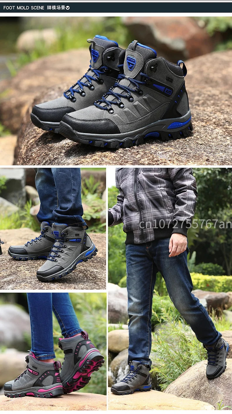 Couples Outdoor Hiking Shoes Comfortable Wear-Resistant Camping Climbing Mountain Shoes Breathable Sports Shoes Camping Boots