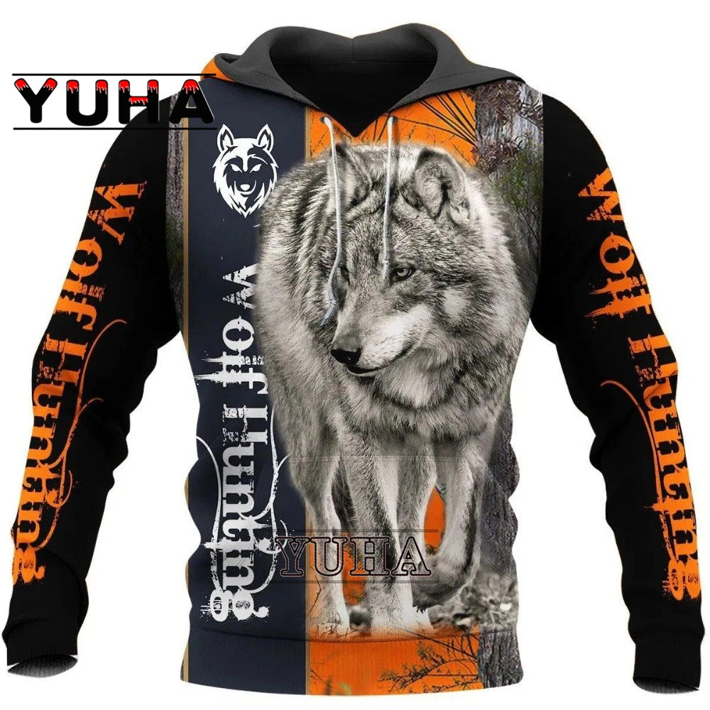 Sweats com Capuz Estampados de Lobo para Homem 3D, Sweatshirts de Marca, Casacos de Qualidade, Pullover de Moda, Fatos de Treino Animal Streetwear Out