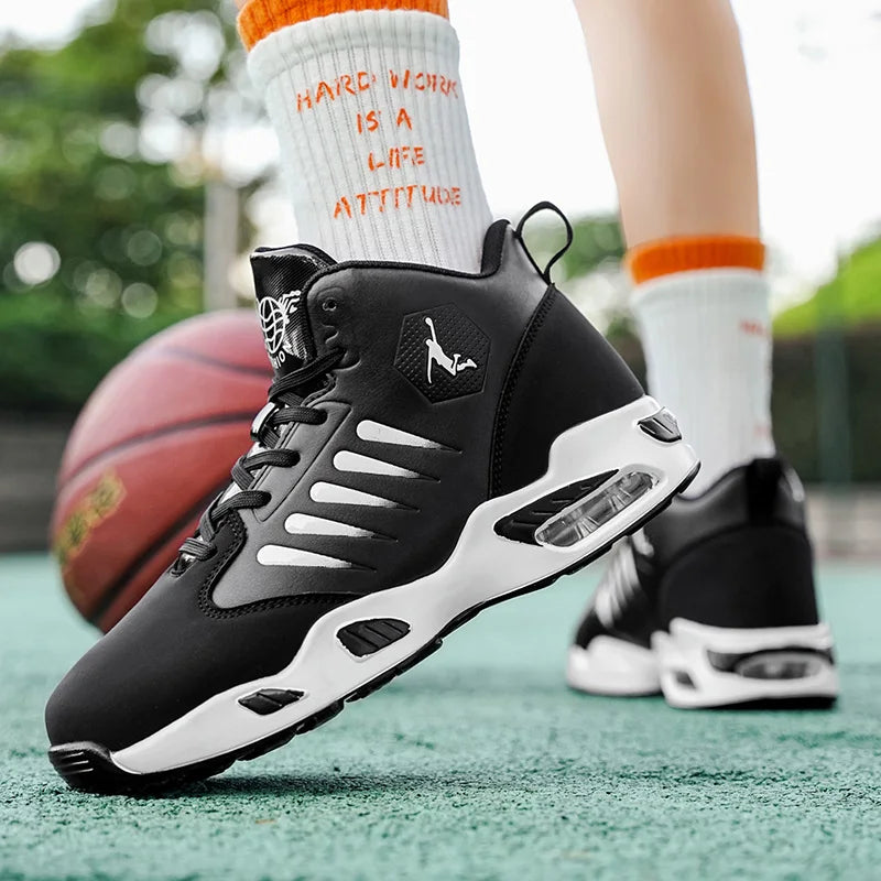 Men's High-Top Basketball Shoes Feature a Breathable Mesh Design for Maximum Comfort Outdoor Shock-Absorbing Running Shoes, High-Rebound Cushioning Technology, Make Running Smoother and More Comfortable, Enhance Support, Styl