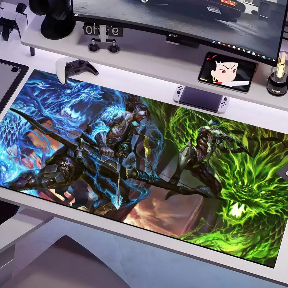 Overwatch pelės kilimėlis, kelių dydžių, didelis kvadratinis kompiuterio, biuro ir žaidimų stalo kilimėlis, guminis neslystantis pelės kilimėlis