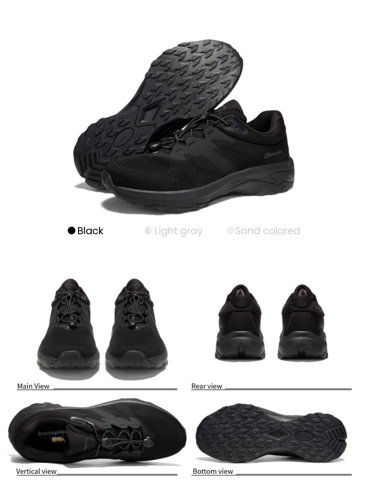 Baasploa Hiking Shoes Men Outdoor Waterproof Camping Resistant Non Slip Sneakers Male Casual Lightweight Lace-Up Walking Shoes