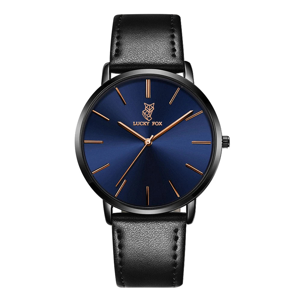 LUCKY FOX Classic Luxury Men Watch Simple Casual Men and Women Round Large Dial Quartz Watch Clock Gifts Men Reloj