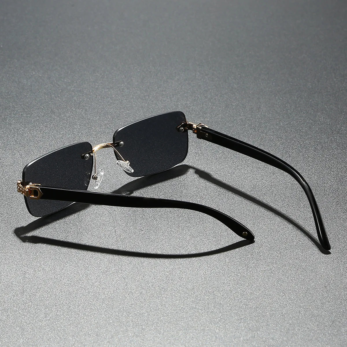 Gafas de sol vintage rectangulares y ovaladas para mujer y hombre, con montura metálica y lentes transparentes