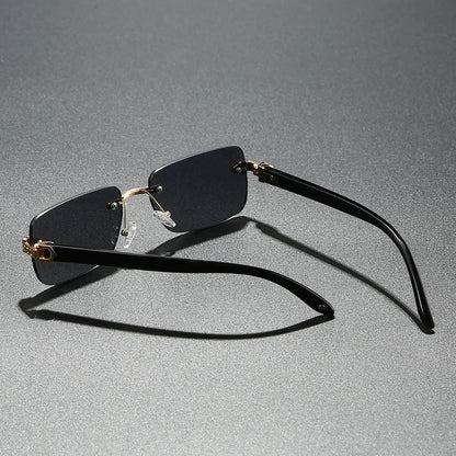 Gafas de sol vintage rectangulares y ovaladas para mujer y hombre, con montura metálica y lentes transparentes