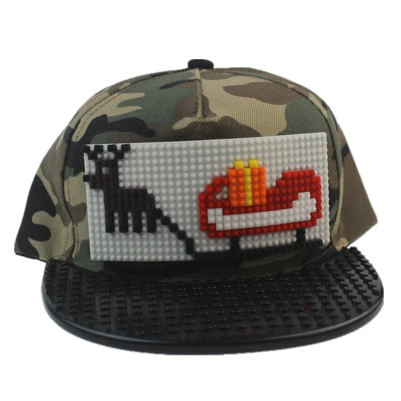Crtani patchwork bejzbol kape, uradi-sam blokovi, snapback kape, hip hop kape za muškarce i žene, odvojivi pikseli, kape za tatu, dječje kape, kape za odrasle