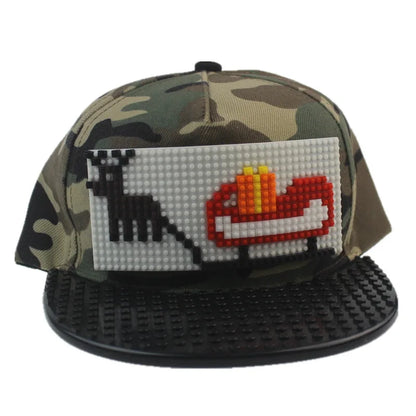 Crtani patchwork bejzbol kape, uradi-sam blokovi, snapback kape, hip hop kape za muškarce i žene, odvojivi pikseli, kape za tatu, dječje kape, kape za odrasle