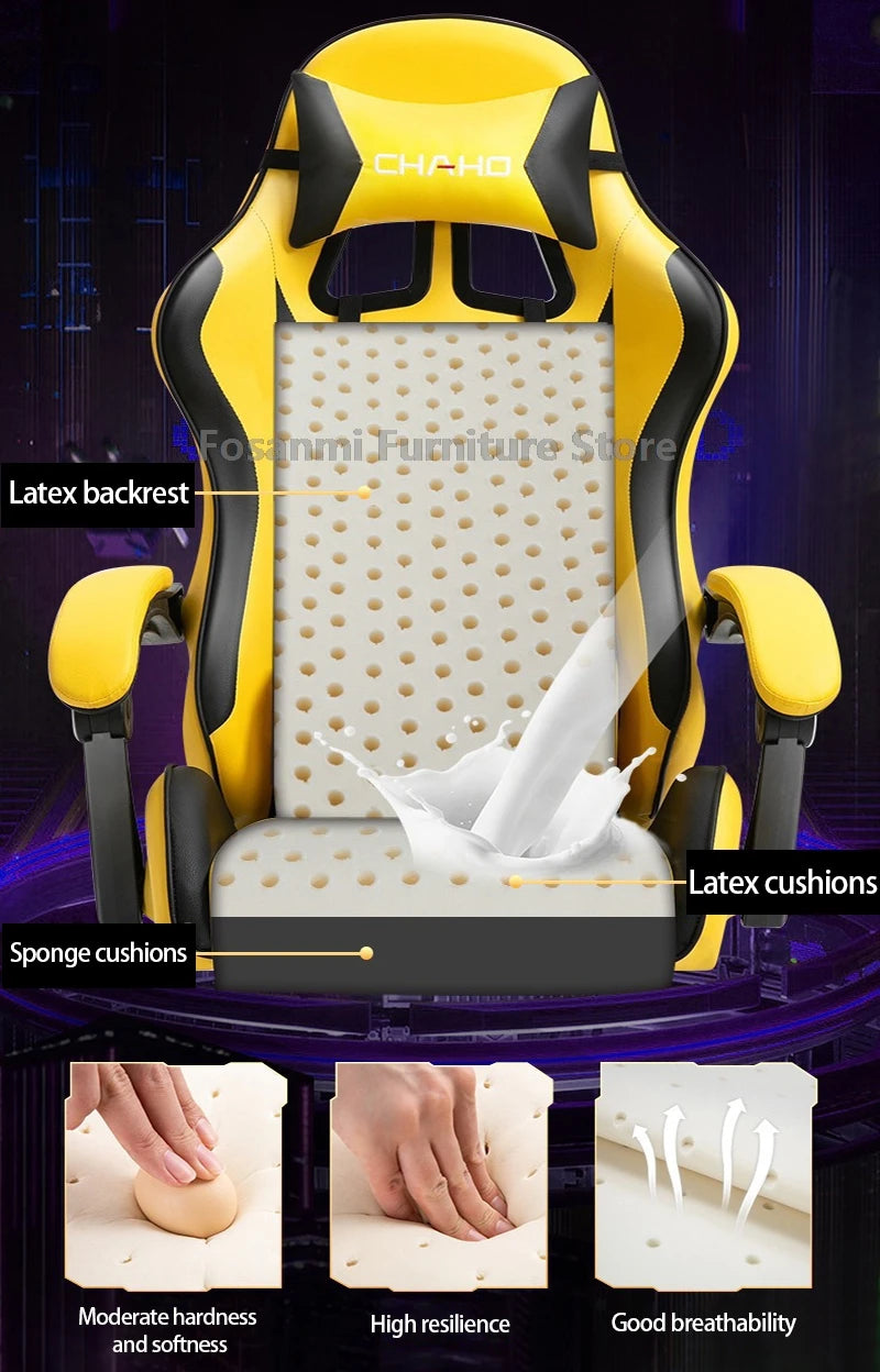 Esports Gamers Swivel Chair with Armrests Internet Anchor Racing Chair High-quality Leather Home Office Computer Gaming Chairs