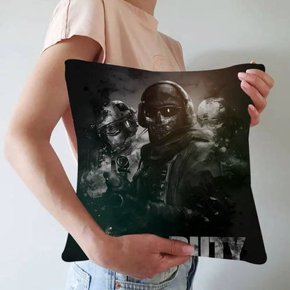 Klasická hra C-Call Of D-Duty personalizovaný polštář s obrázkem a textem, bytová dekorace, dárek do domácnosti, 45x45cm