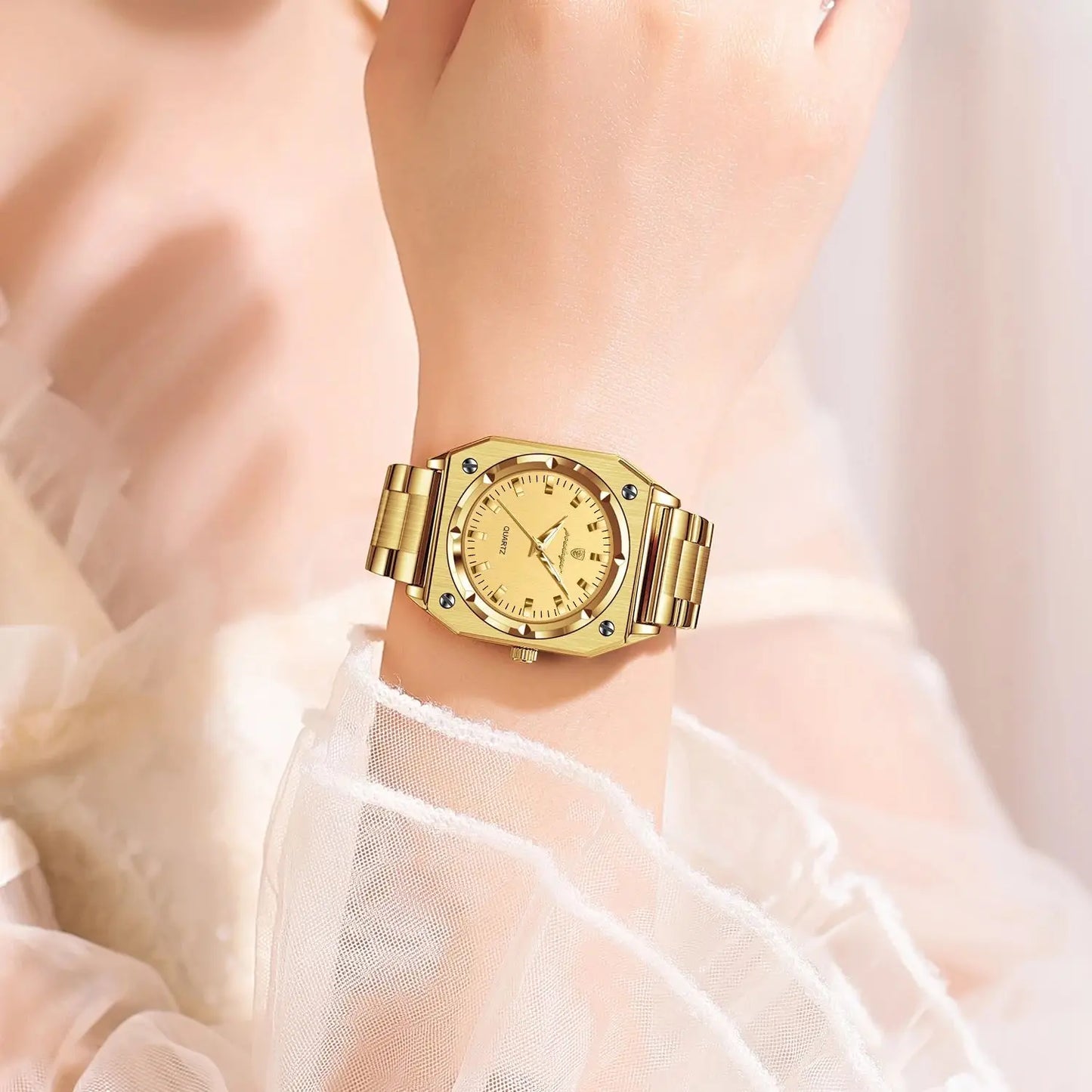 POEDAGAR Fashion Square Ladies Wristwatch Stainless Steel Waterproof Luminous Woman Watch Elegant Luxury Women's Quartz Watches