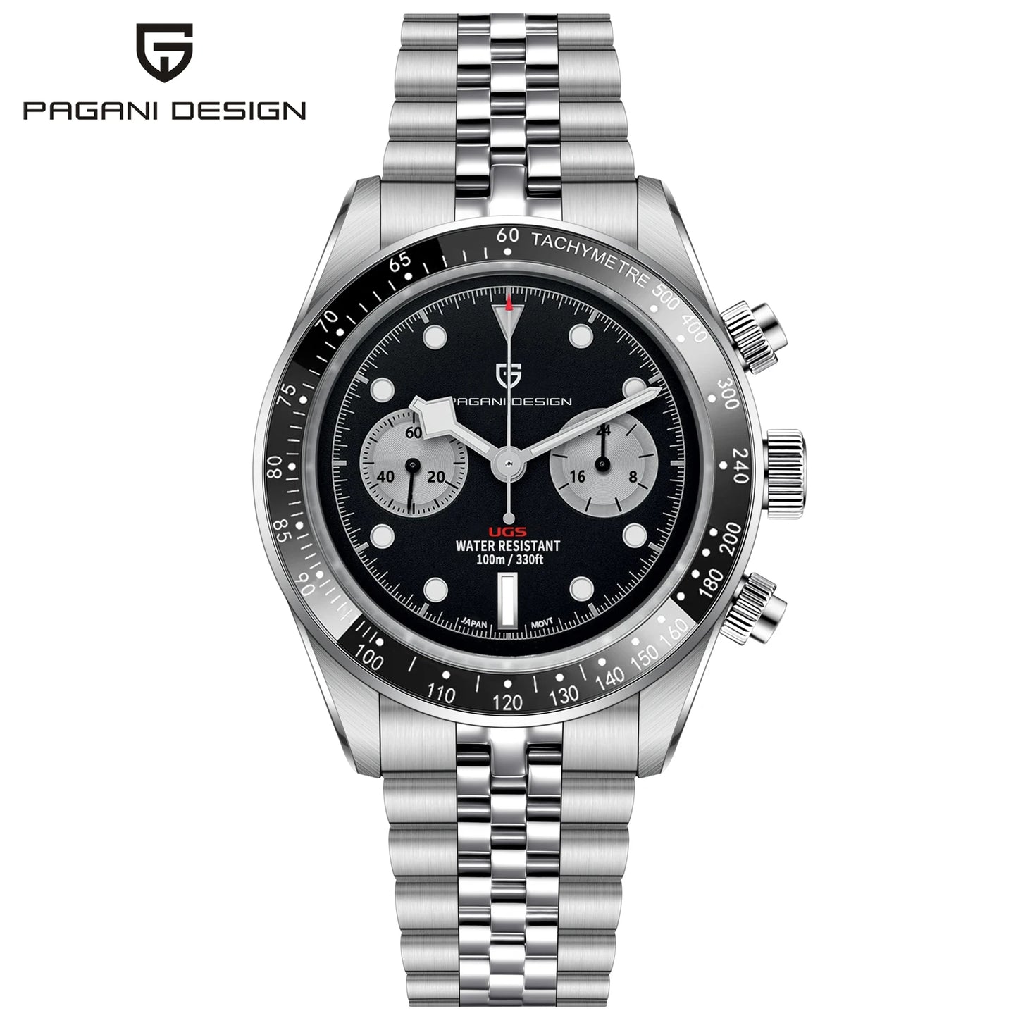 PAGANI DESIGN Men Watches 2026 New Pink BB Panda Dial Chronograph Fashion Luxury Quartz Watch For Men VK64 Movt Waterproof Watch