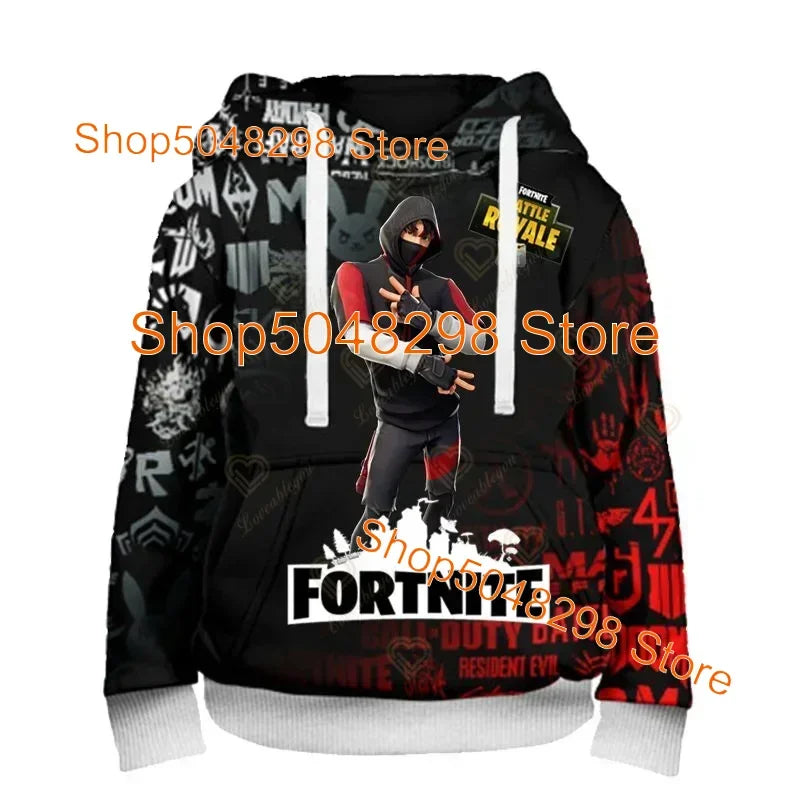 Men’s and Women’s Hoodie with 3D Battle Royale Fortnite Victory Print, Hooded Streetwear Sweatshirts for Boys and Girls