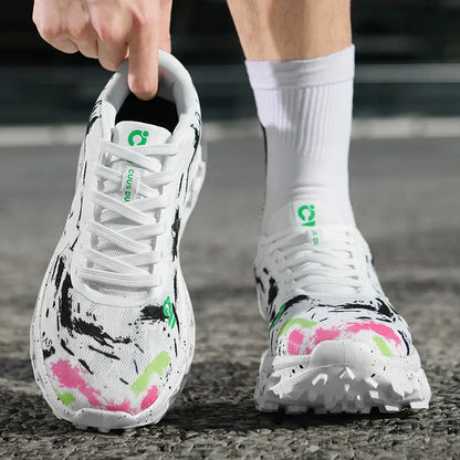 Męskie buty sportowe amortyzujące, do joggingu, antypoślizgowe, z oddychającą siateczką, z miękką podeszwą, do biegania, na świeżym powietrzu, do fitnessu, sznurowane buty sportowe