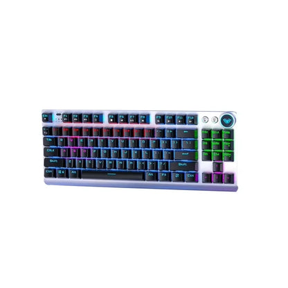 AULA F3001 Mechanical Keyboard Bluetooth Wireless Three Mode Metal Panel Two-color Injection Molding Cool Backlight Effect 87 Key