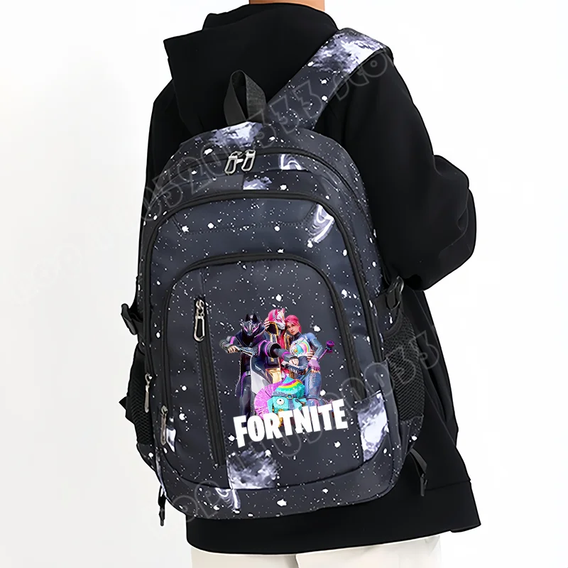 Fortnite Starry Sky Backpack Large Capacity Waterproof Laptop Bag Game Character Print Student Pack Boy Girl Back to School Bag