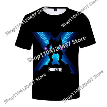 Japanese Anime Fortnite Summer T-shirt for Men Women Battle Royale Short-Sleeved Casual Comfortable Loose Harajuku Streetwear