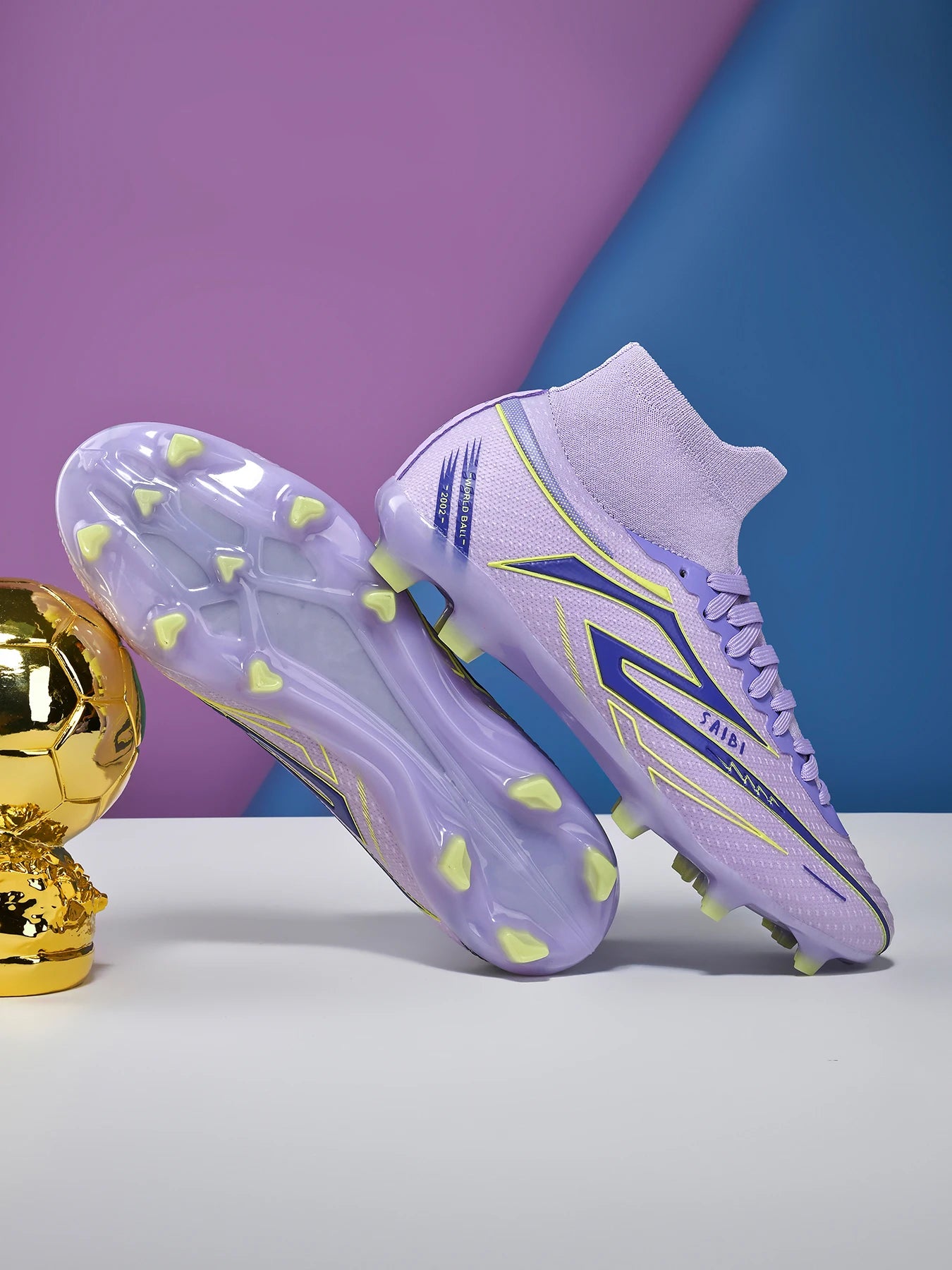 AG/FG Long Studs Soccer Shoes，PU Fabric Mixed Upper，TPU Sole Wear Resistant Anti Slip，Men Women Kids Youth Outdoor Sports