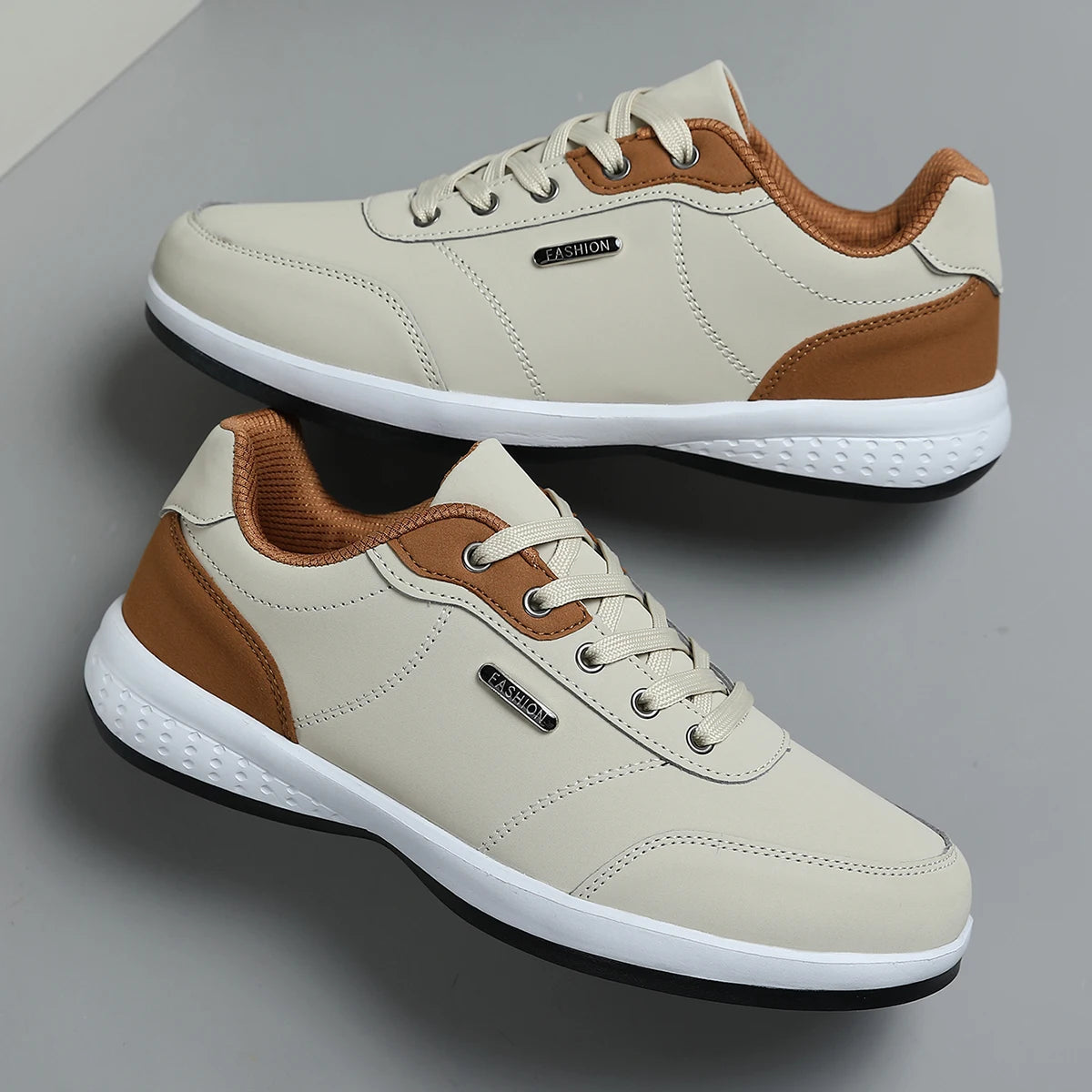 New Men's Shoes Spring Autumn Waterproof Walking Shoes Non-Slip Cushioning Men's Casual Leather Sports Shoes Men's Tennis Shoes