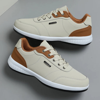 New Men's Shoes Spring Autumn Waterproof Walking Shoes Non-Slip Cushioning Men's Casual Leather Sports Shoes Men's Tennis Shoes