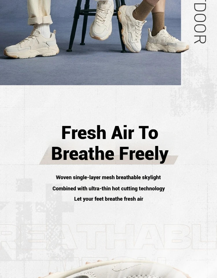 Xtep casual shoes 2025 spring and summer lightweight sports shoes with thick sole, fashionable street style sneakers 875319320004