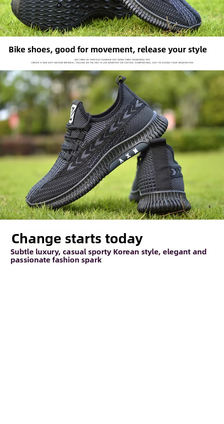 New Summer Men's Shoe Versatile Coconut Shoe Breathable Thin Mesh Casual Slip-On Sports Shoe Comfortable Low Cut round Toe