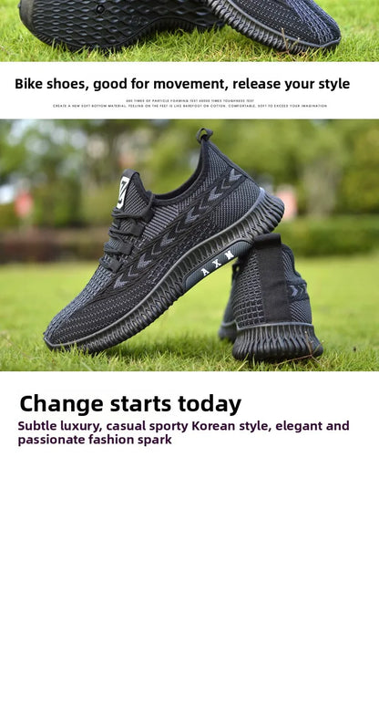 New Summer Men's Shoe Versatile Coconut Shoe Breathable Thin Mesh Casual Slip-On Sports Shoe Comfortable Low Cut round Toe