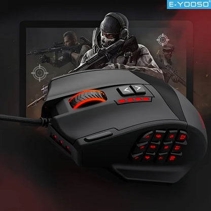 E-YOOSO RGB Wired Gaming Mouse 16400 DPI Ergonomic Gaming Mouse with Programmable Macro, Optical RGB Gaming Mouse for PC, Laptop & Office