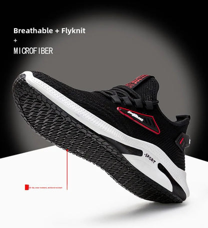 Hot Sale Of The Season New Men's Running Shoes Breathable Lightweight Knitted Lace-Up Sports Sneakers Fashionable Korean Styl...