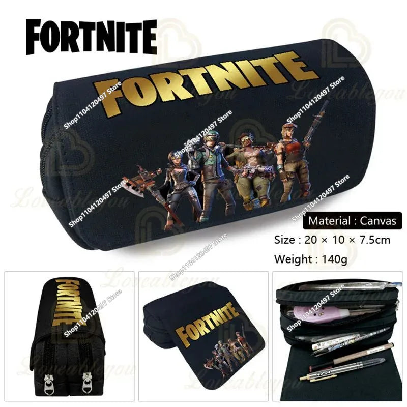 Anime Pencil Bag Kawaii Fortnite Pencil Case Large Capacity Waterproof Handheld Cosplay Pencil Pouch Office Stationary Gift Toy