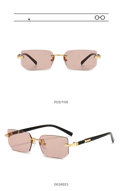 10 Pairs Per Set Wholesale Sunglasses For Women Fashion Rectangle Rimless Outdoor Eyewear Simple Casual Square Sun Glasses