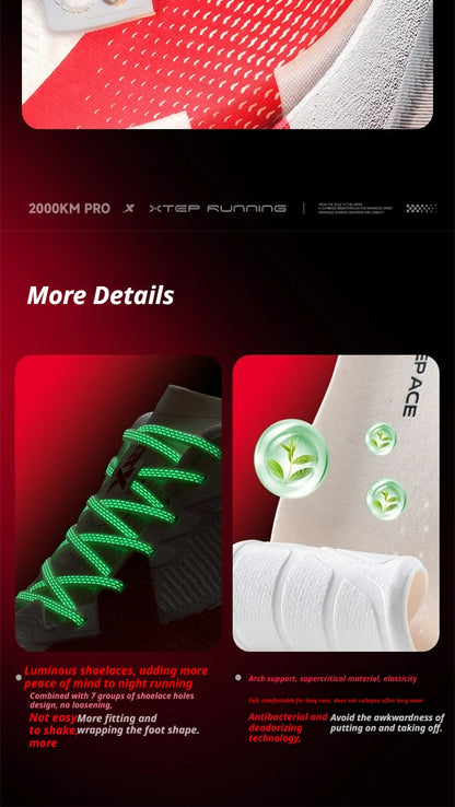 XTEP 2000km PRO Sapatilhas de Corrida para Homem 2026 Primavera Suavidade Durabilidade Estabilidade Conforto Leves Sapatilhas Desportivas Masculinas 874219110026