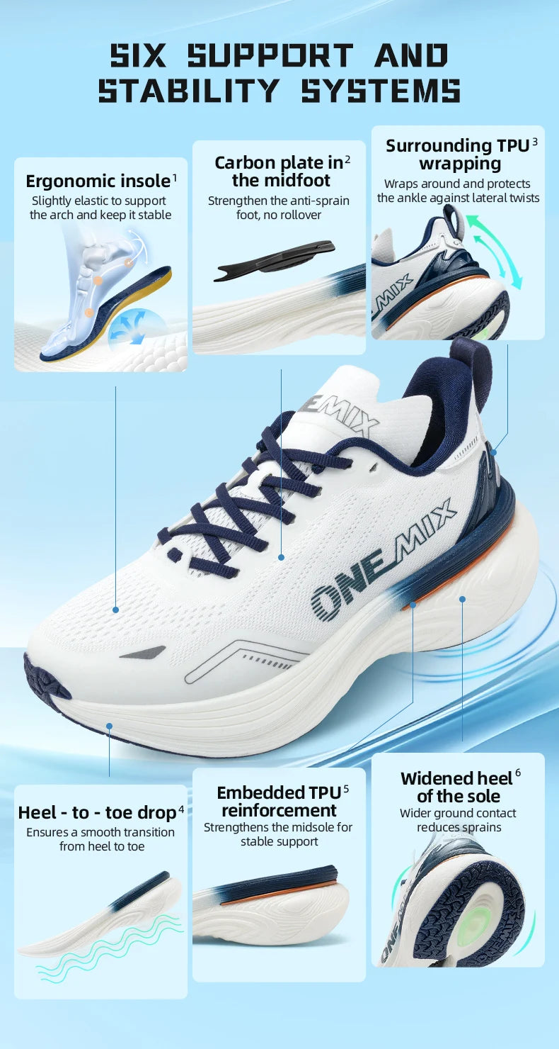 ONEMIX 2026 Jogging Running Shoes Unisex Lightweight Sneakers Road Wear-Resistant Fashion Sports Fitness Shoes
