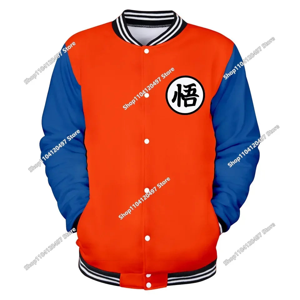 Dragon Ball Streetwear Baseball Uniform for Man Women Son Goku Adults Costumes Jackets Spring Fall Coat Cardigan Sweatshirt Gift