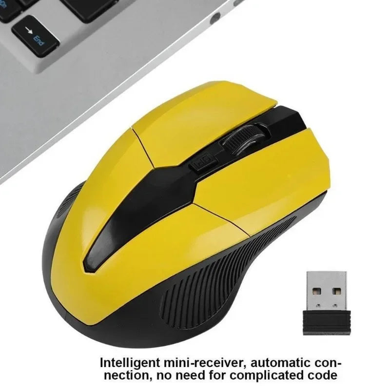 Rato sem fios 2.4Ghz 1200DPI, rato gaming ótico ajustável sem fios, para casa, escritório, jogos, PC, computador e portátil