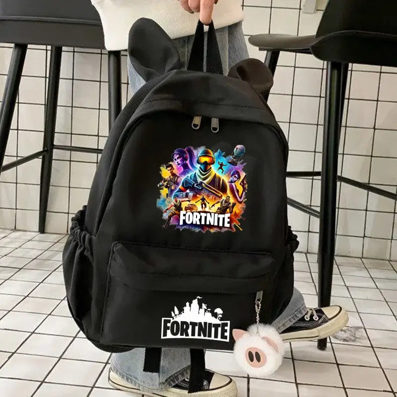 New Fortnite Cartoon Backpack Boy Girl Casual Schoolbag Large Capacity Student Bag Rabbit Ears Travel Backpack Stationery Gift