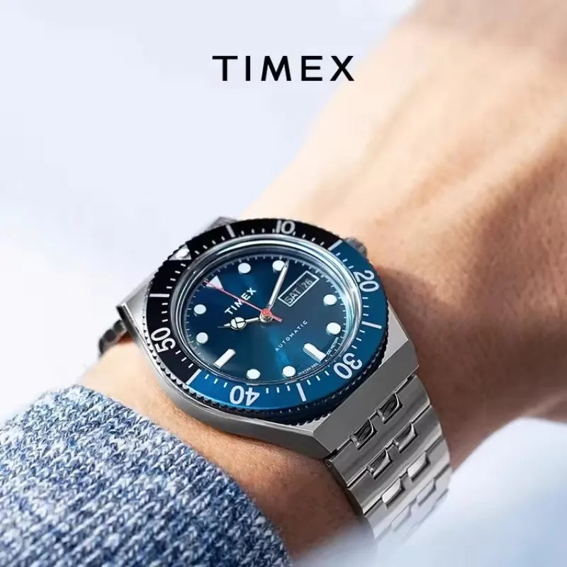 Relógio TIMEX NOVO totalmente automático para homem, de elevada beleza, luxo e lazer, multifunções, com calendário e bracelete em aço